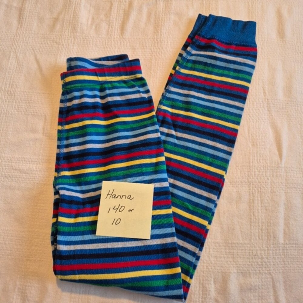 Hanna Andersson boys size size 140 or 10 pajama pants multi color stripes EUC